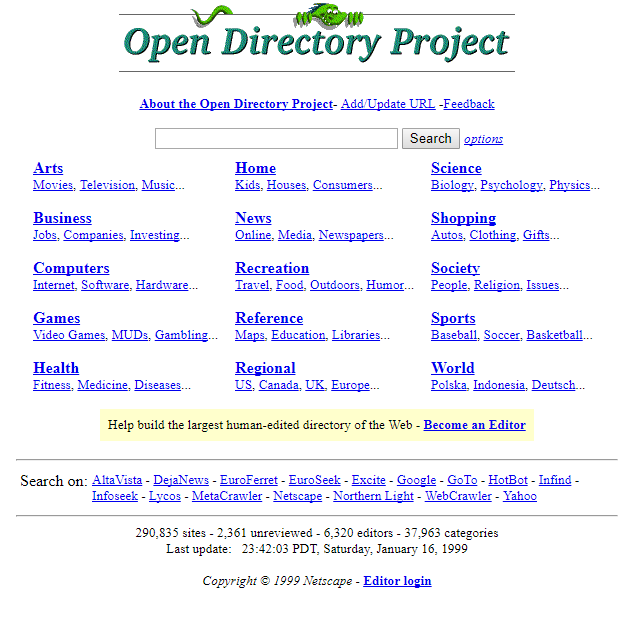 Project directory. Open Directory Project. DMOZ каталог. Open Direction. Directions in Programming.